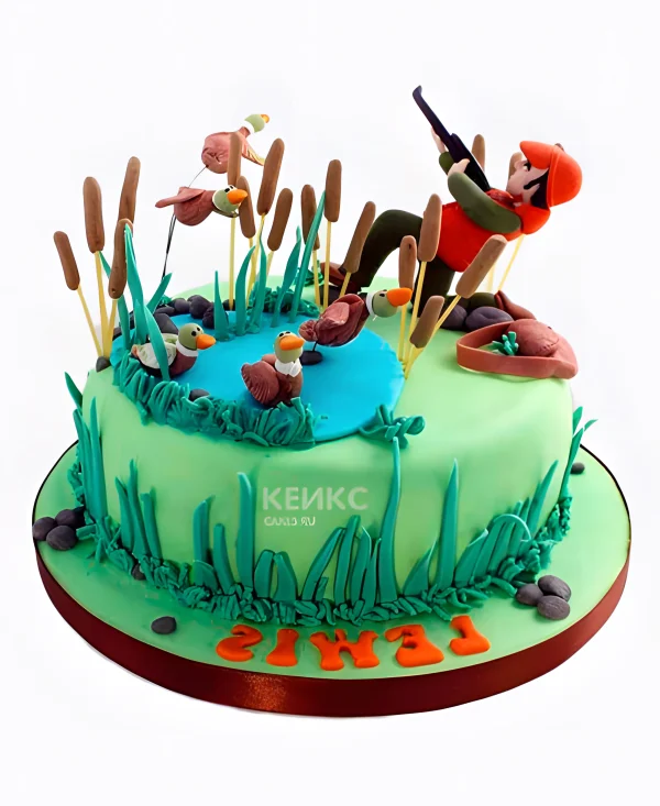 Торт охотнику прикольный Фото