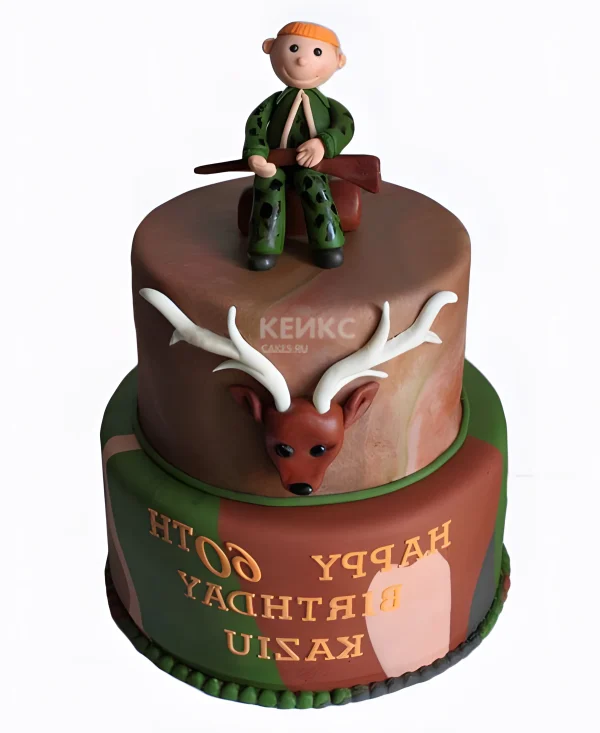 Торт на юбилей охотнику 60 лет Фото