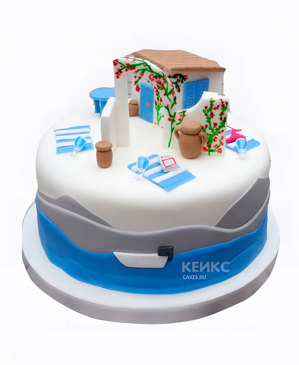 Торт-остров в греческом стиле Фото