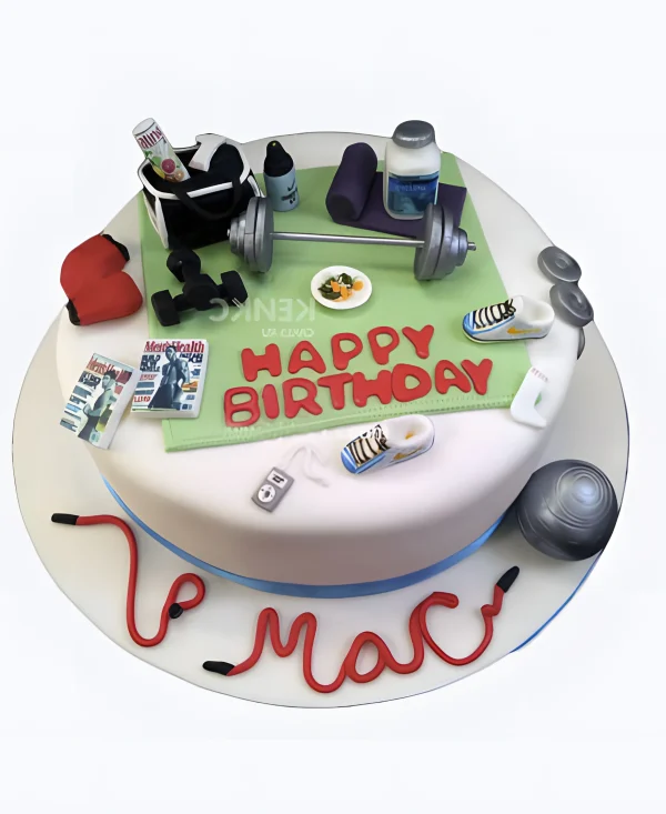 Торт со спортивным инвентарем Фото