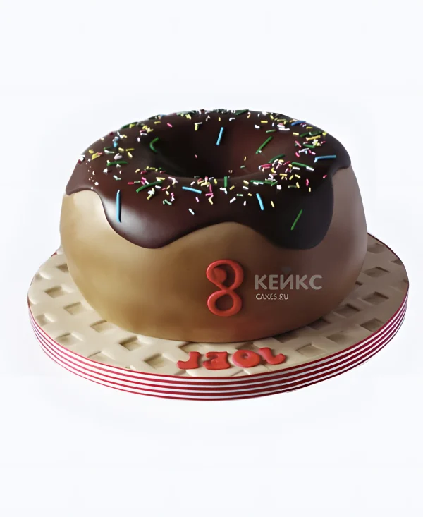 Торт в виде шоколадного пончика Фото