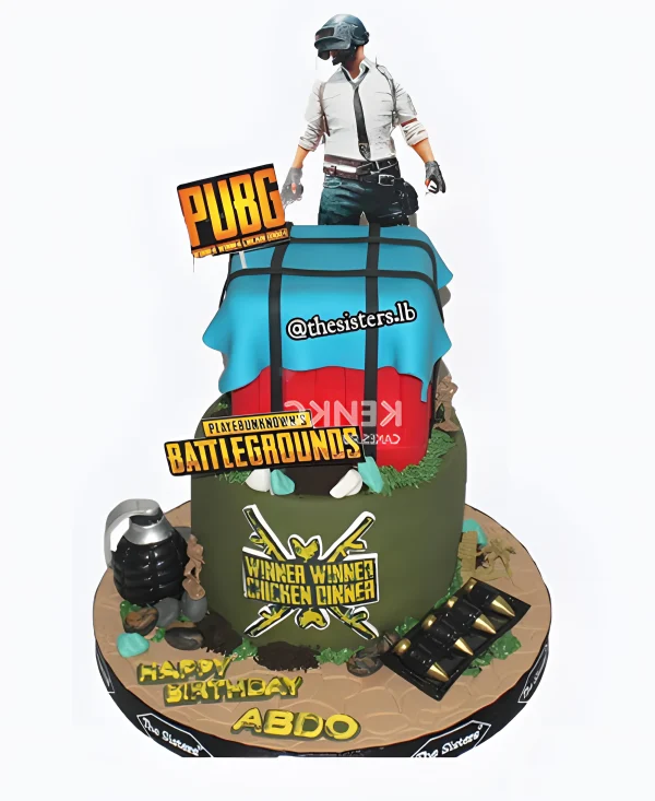 Торт на день рождения для фаната игры PUBG Фото