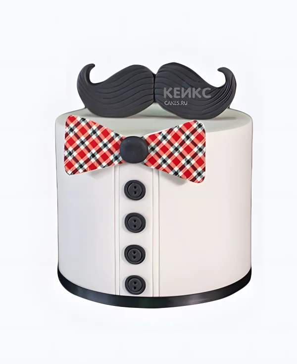 Торт в виде рубашки с усами Фото