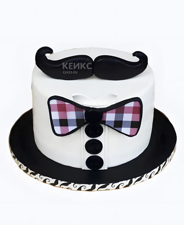 Милый торт с рубашкой и усами Фото
