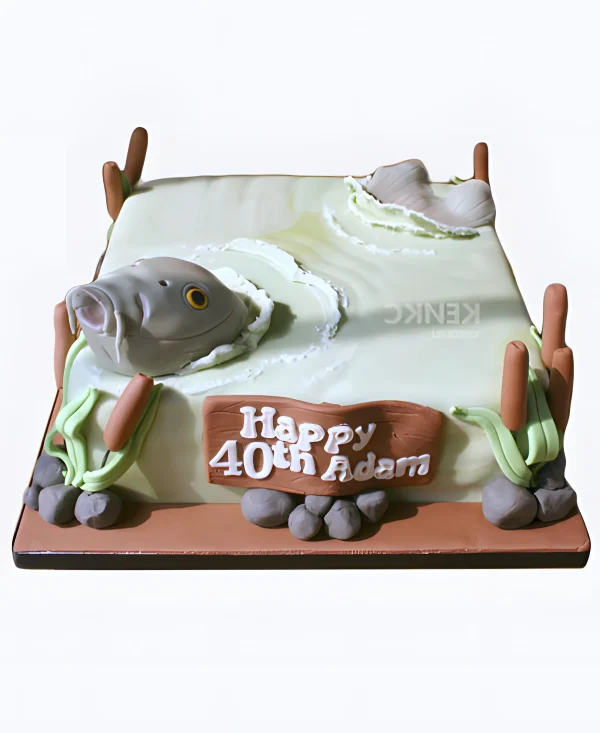 Торт папе рыбаку на день рождения Фото