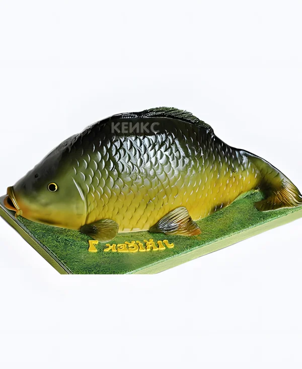 Торт 3D в виде рыбы для рыбака Фото