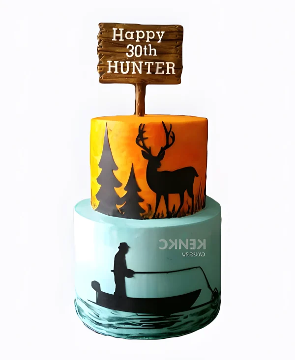 Торт рыбалка и охота без мастики Фото