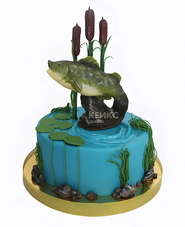 Торт рыбаку на день рождения Фото