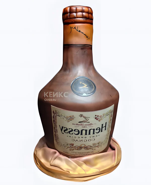 Торт 3D с бутылкой Хеннесси Фото
