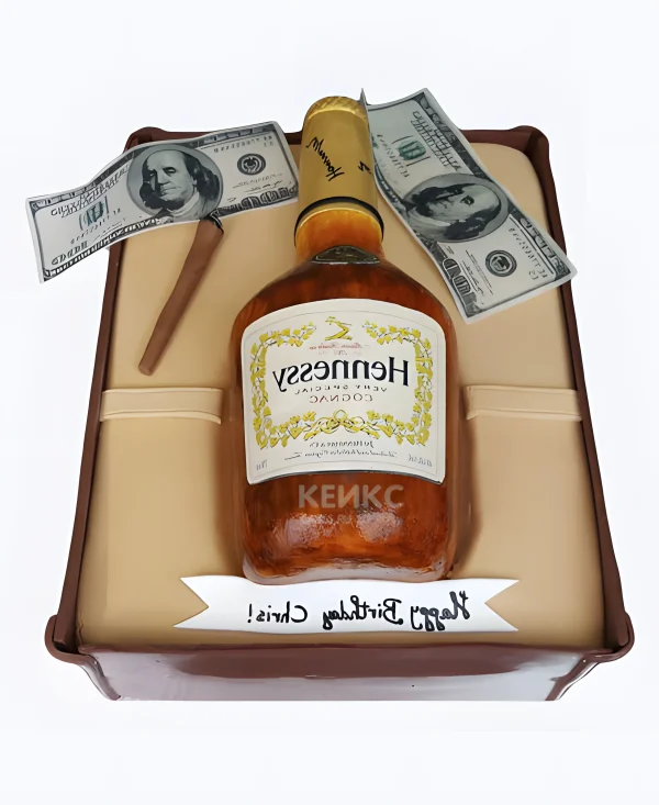 Торт с бутылкой Хеннесси 6 Фото