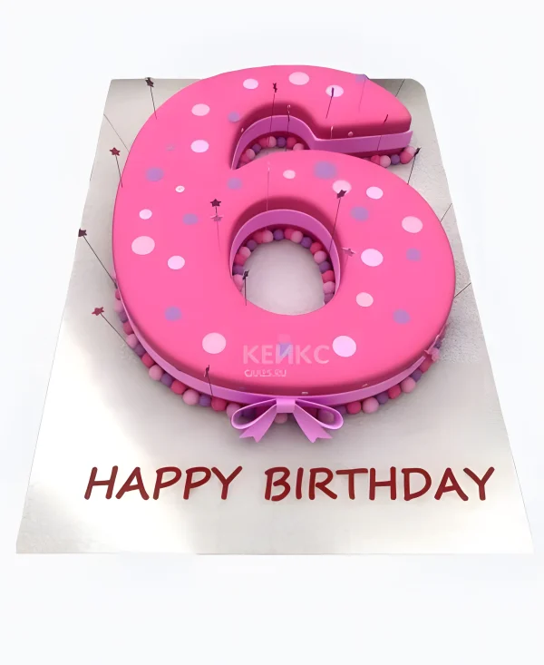 Торт цифра 6 на день рождения девочки Фото
