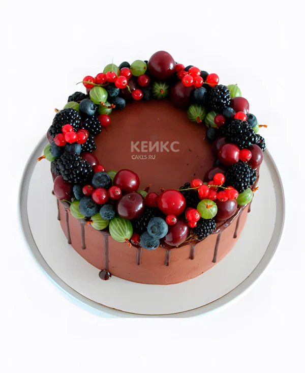 Торт с ежевикой и смородиной Фото