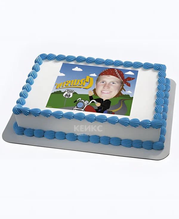 Прямоугольный торт с фотографией Фото