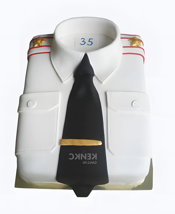 Торт с галстуком и погонами Фото