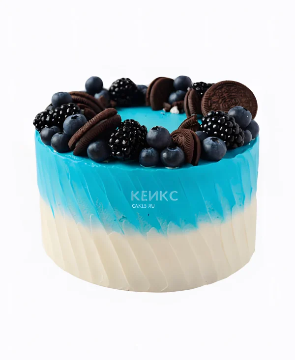 Торт с голубикой и ежевикой и печеньем орео Фото