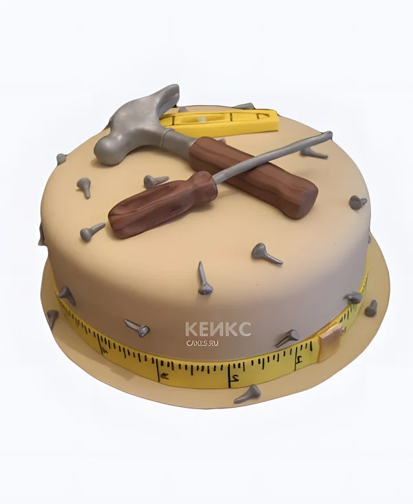 Торт с инструментами и гвоздями Фото
