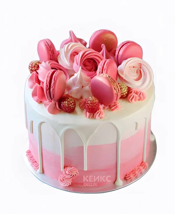 Торт украшенный макаронс Фото