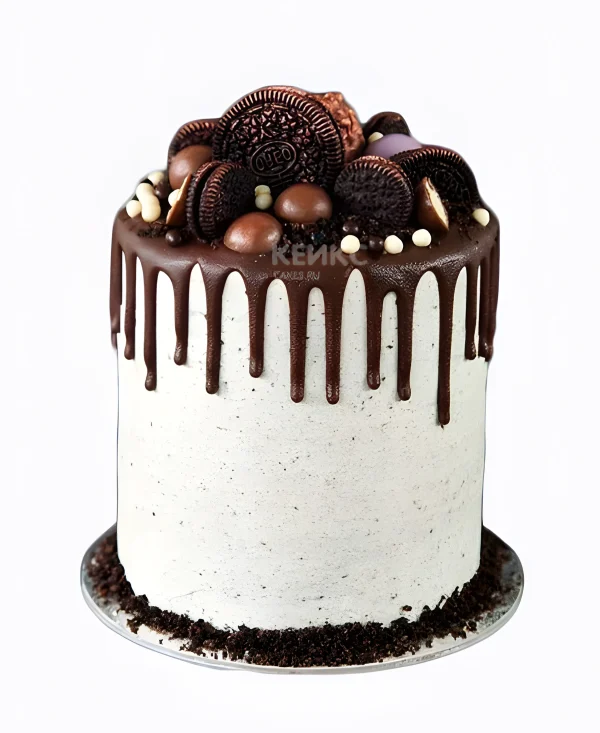 Торт с шоколадной глазурью и печеньем Орео Фото