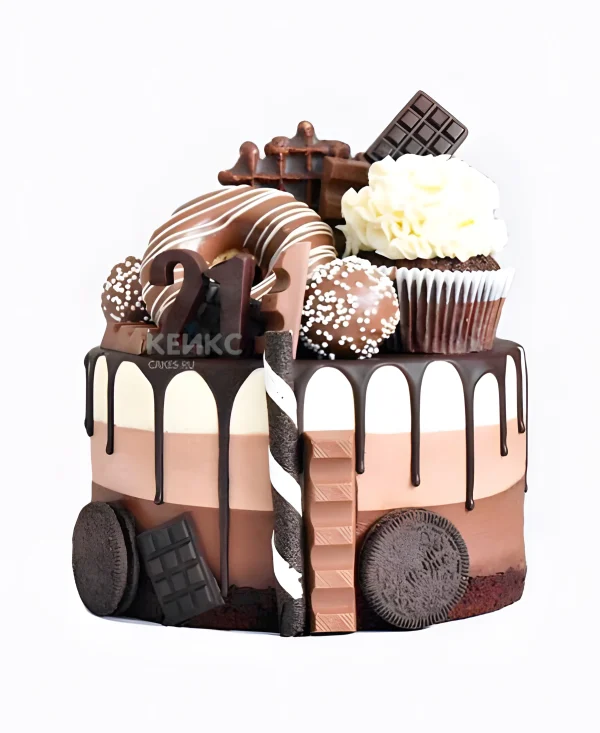 Торт с орео и шоколадом на 21 год Фото