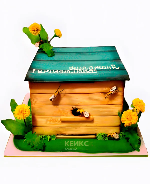 Торт пасечнику в виде улья Фото