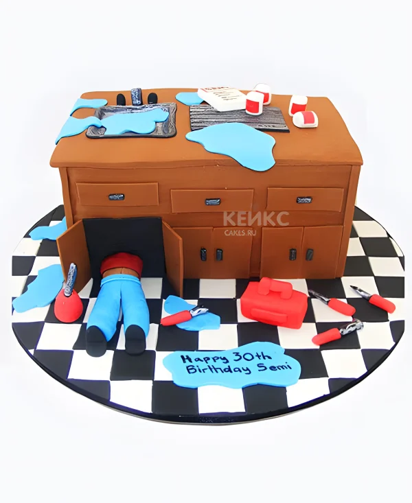 Прикольный торт сантехнику Фото