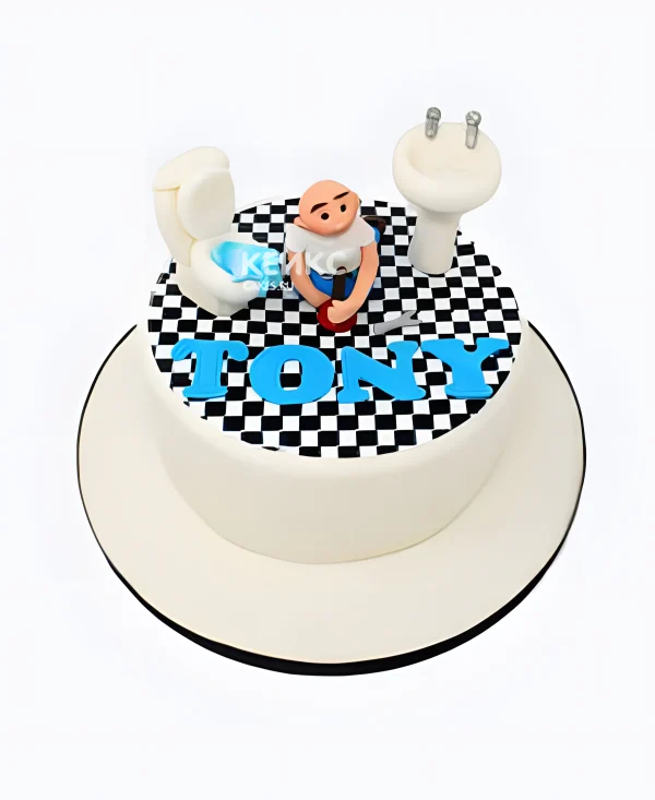 Белый торт сантехнику с надписью Фото