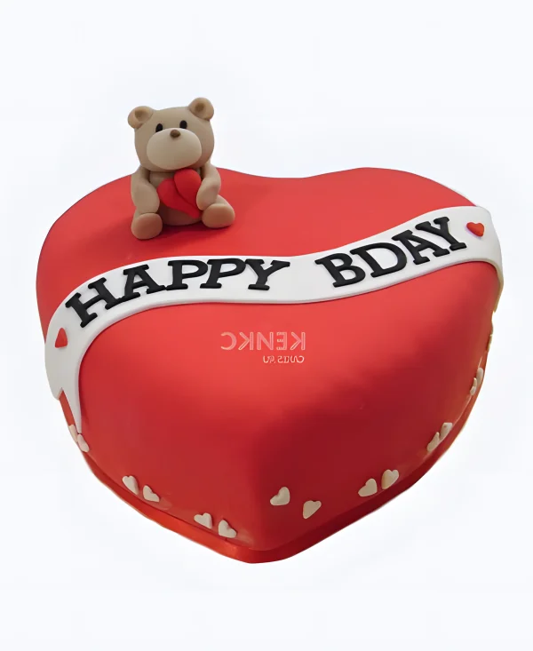 Торт в виде розового сердца Фото