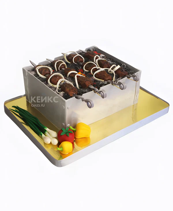 Торт шашлыки без мастики Фото