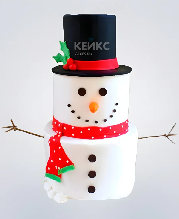 Торт снеговик Фото