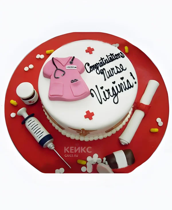 Торт спасибо врачу из мастики Фото