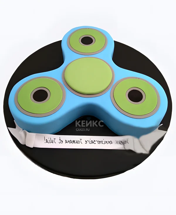 Голубой торт в виде спиннера Фото