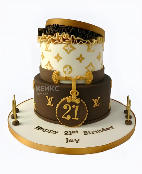 Торт в стиле Луи Витон на 21 год Фото