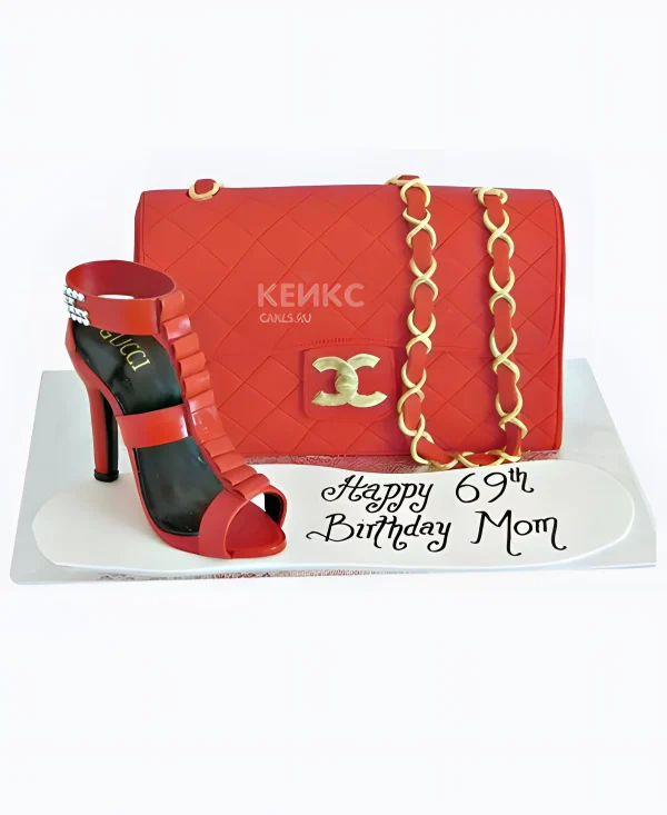 Богатый торт с сумкой шанель Фото