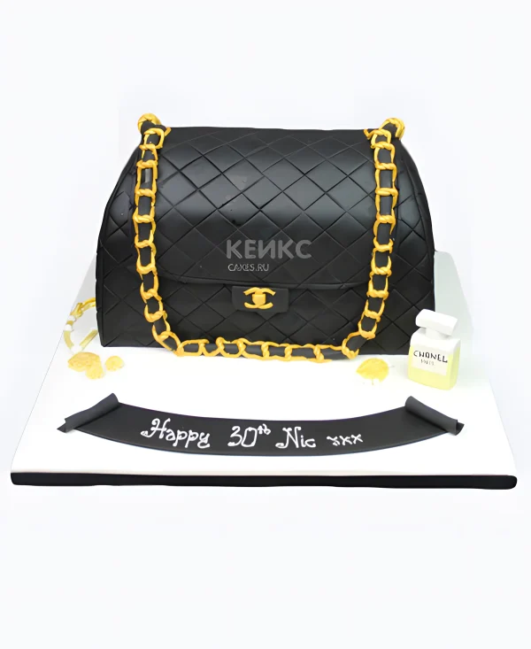 Торт сумка шанель на юбилей женщине Фото