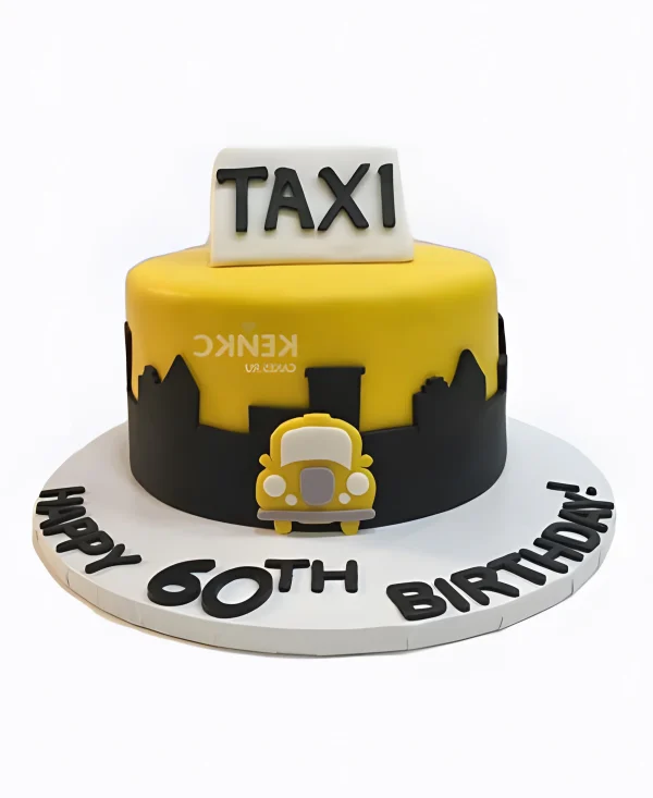 Торт с табличкой такси Фото