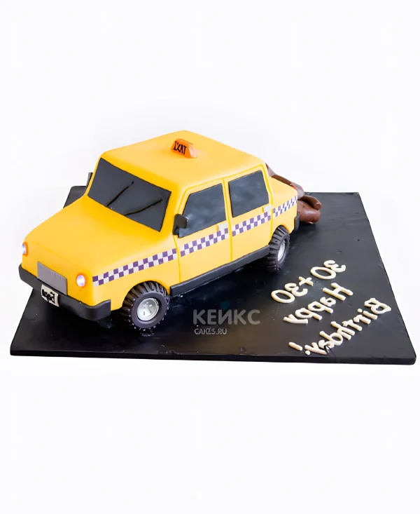 Торт в виде машины такси Фото
