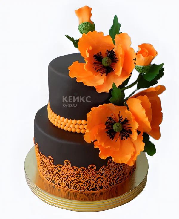 Торт в индийском стиле с цветами Фото