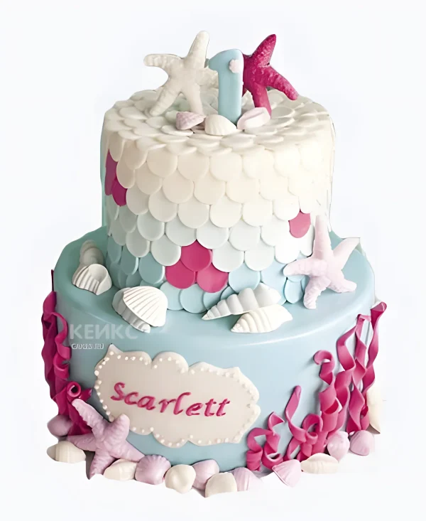 Торт на 1 годик на морскую тему Фото