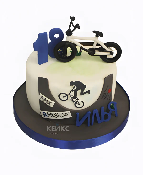 Торт велосипед мальчику на 18 лет Фото
