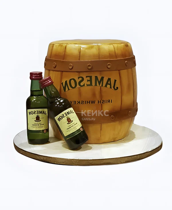 Необычный 3D торт виски с бутылкой Фото