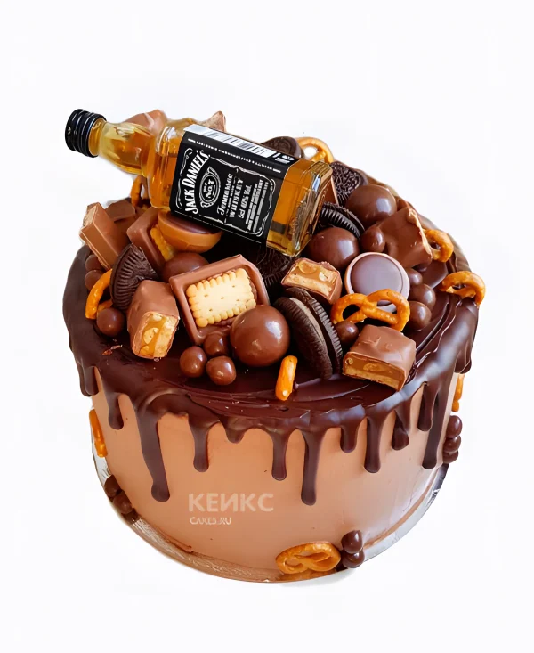 Торт с бутылкой Jack Daniel’s Фото
