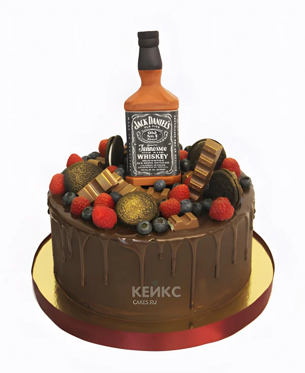 Торт виски джек дениелс с ягодным ассорти Фото