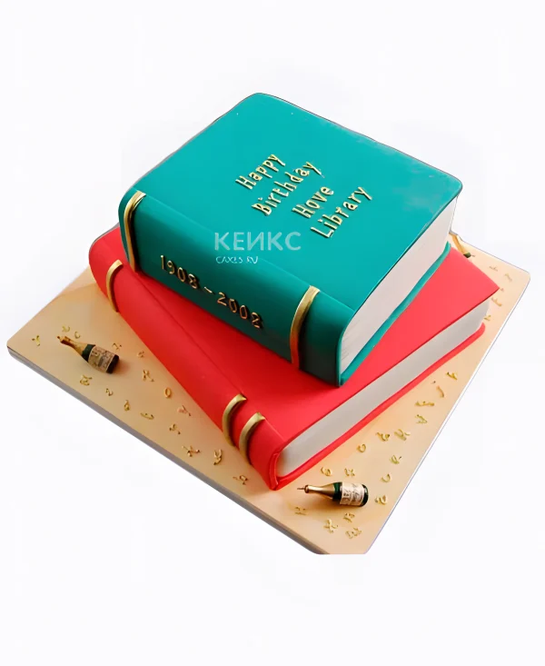 Торт в виде разноцветных книг Фото