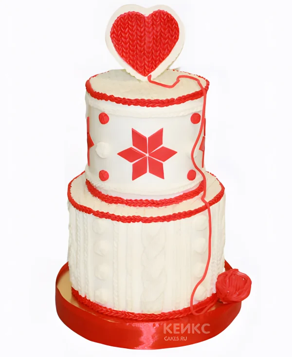 Милый белый зимний торт Фото