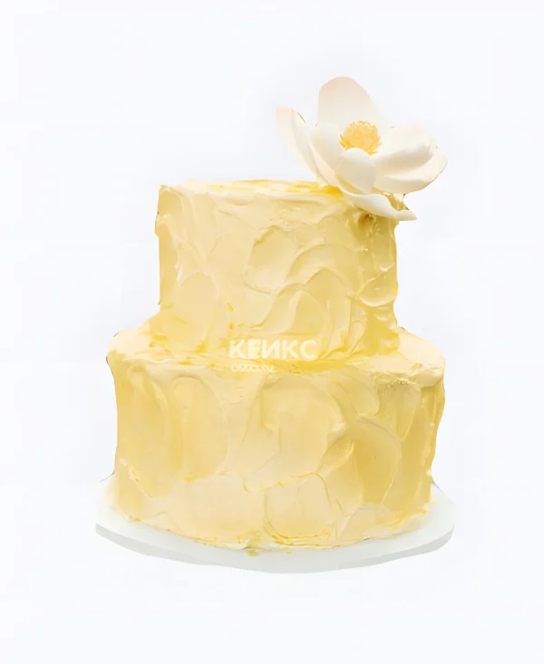 Объемный торт с цветком Фото