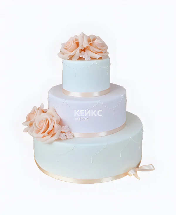 Великолепный торт с розами Фото