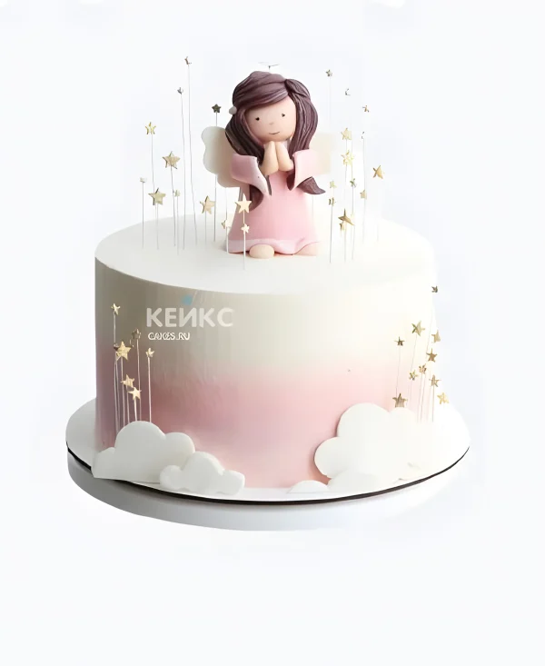 Нежно-розовый торт девочке на 12 лет Фото