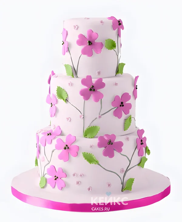 Торт девочке на 12 лет с цветами Фото