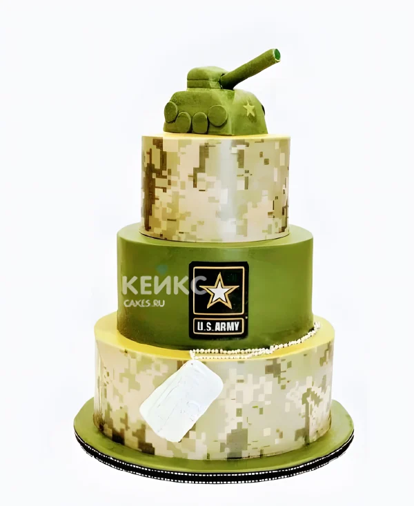 Торт на день рождения мужчине с танком Фото
