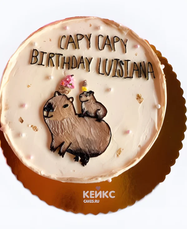 Бенто-торт с капибарой на день рождения Фото